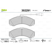 Valeo | Bremsbelagsatz, Scheibenbremse | 302291