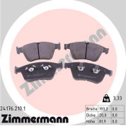 Zimmermann | Bremsbelagsatz, Scheibenbremse | 24176.210.1