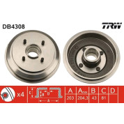 TRW | Bremstrommel | DB4308
