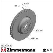 Zimmermann | Bremsscheibe | 150.3409.20