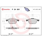 Brembo | Bremsbelagsatz, Scheibenbremse | P 24 061