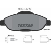 Textar | Bremsbelagsatz, Scheibenbremse | 2466001