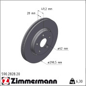 Zimmermann | Bremsscheibe | 590.2828.20