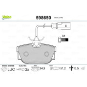 Valeo | Bremsbelagsatz, Scheibenbremse | 598650