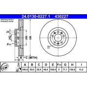 ATE | Bremsscheibe | 24.0130-0227.1