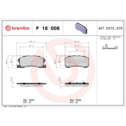 Brembo | Bremsbelagsatz, Scheibenbremse | P 16 008
