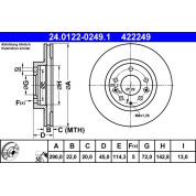 ATE | Bremsscheibe | 24.0122-0249.1