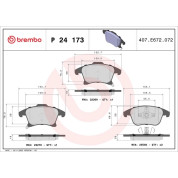 Brembo | Bremsbelagsatz, Scheibenbremse | P 24 173