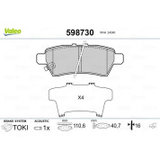 Valeo | Bremsbelagsatz, Scheibenbremse | 598730
