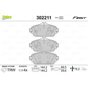 Valeo | Bremsbelagsatz, Scheibenbremse | 302211