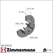 Zimmermann | Bremsscheibe | 100.1229.20