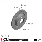 Zimmermann | Bremsscheibe | 150.2931.52