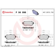 Brembo | Bremsbelagsatz, Scheibenbremse | P 56 098