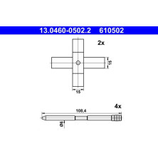 ATE | Zubehörsatz, Scheibenbremsbelag | 13.0460-0502.2