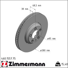 Zimmermann | Bremsscheibe | 460.1557.75