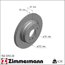 Zimmermann | Bremsscheibe | 150.1292.20