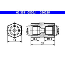 ATE | Adapter, Bremsleitung | 03.3511-0800.1