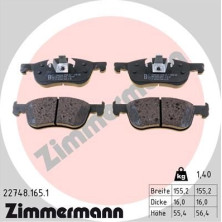 Zimmermann | Bremsbelagsatz, Scheibenbremse | 22748.165.1
