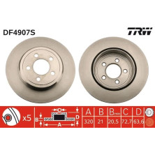 TRW | Bremsscheibe | DF4907S