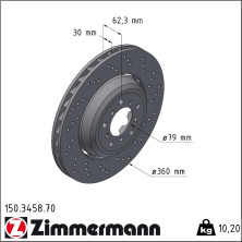 Zimmermann | Bremsscheibe | 150.3458.70