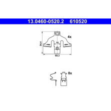 13.0460-0520.2 Zubehörsatz, Scheibenbremsbelag