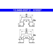 ATE | Zubehörsatz, Scheibenbremsbelag | 13.0460-0527.2