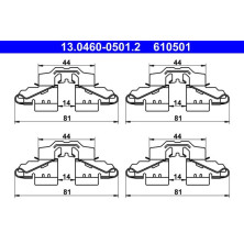 13.0460-0501.2 Zubehörsatz, Scheibenbremsbelag