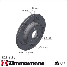 Zimmermann Bremsscheibe BLACK Z 150.3461.54