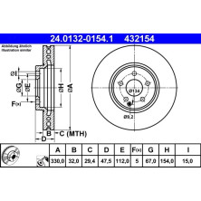 ATE | Bremsscheibe | 24.0132-0154.1