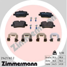Zimmermann | Bremsbelagsatz, Scheibenbremse | 21421.165.2