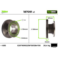 Valeo | Bremsscheibe | 187091