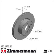 Zimmermann | Bremsscheibe | 150.2975.20