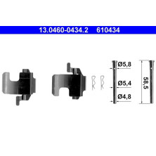 ATE | Zubehörsatz, Scheibenbremsbelag | 13.0460-0434.2