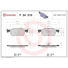 Brembo | Bremsbelagsatz, Scheibenbremse | P 24 210