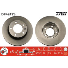 TRW | Bremsscheibe | DF4249S