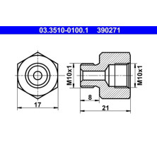 ATE | Adapter, Bremsleitung | 03.3510-0100.1