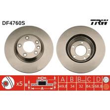 Bremsscheibe TRW SINGLE DF4760S