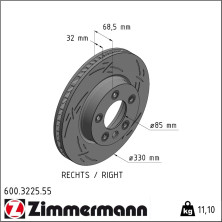 600.3225.55 Bremsscheibe BLACK Z