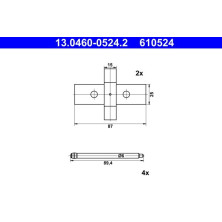 13.0460-0524.2 Zubehörsatz, Scheibenbremsbelag