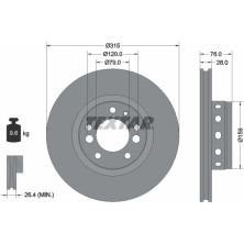 Textar | Bremsscheibe | 92070900