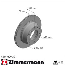 Zimmermann | Bremsscheibe | 460.1009.20