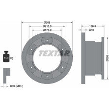 Textar | Bremsscheibe | 93127300