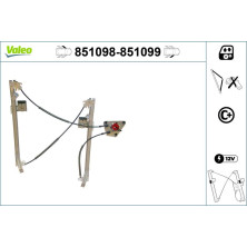 VALEO 851098 Fensterheber für SEAT ALTEA, TOLEDO vorne links, Komfortfunktion, elektrisch, ohne Elektromotor