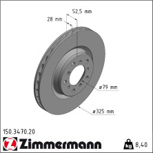 Zimmermann Bremsscheibe Coat Z 150.3470.20