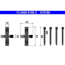 ATE Zubehörsatz, Scheibenbremsbelag 13.0460-0186.2 ATE Zubehörsatz, Scheibenbremsbelag 13.0460-0186.2