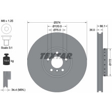 Textar Bremsscheibe PRO+ 92266325 Textar Bremsscheibe PRO+ 92266325