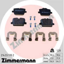 Zimmermann | Bremsbelagsatz, Scheibenbremse | 21433.170.2
