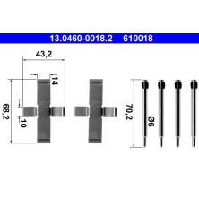 ATE | Zubehörsatz, Scheibenbremsbelag | 13.0460-0018.2