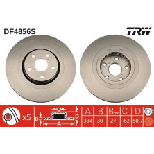 Bremsscheibe TRW SINGLE DF4856S