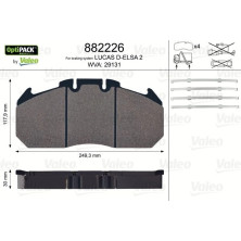 Valeo | Bremsbelagsatz, Scheibenbremse | 882226